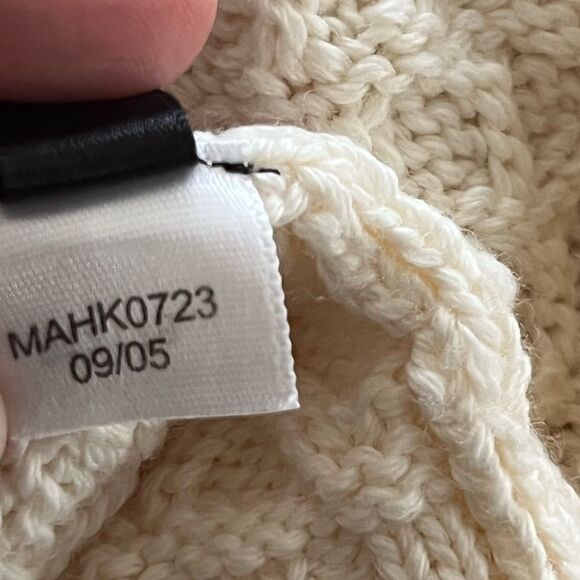 Vintage Y2K Knit Cropped Sweater in Cream Size Large Wool Babydoll Belted - Picture 9 of 11